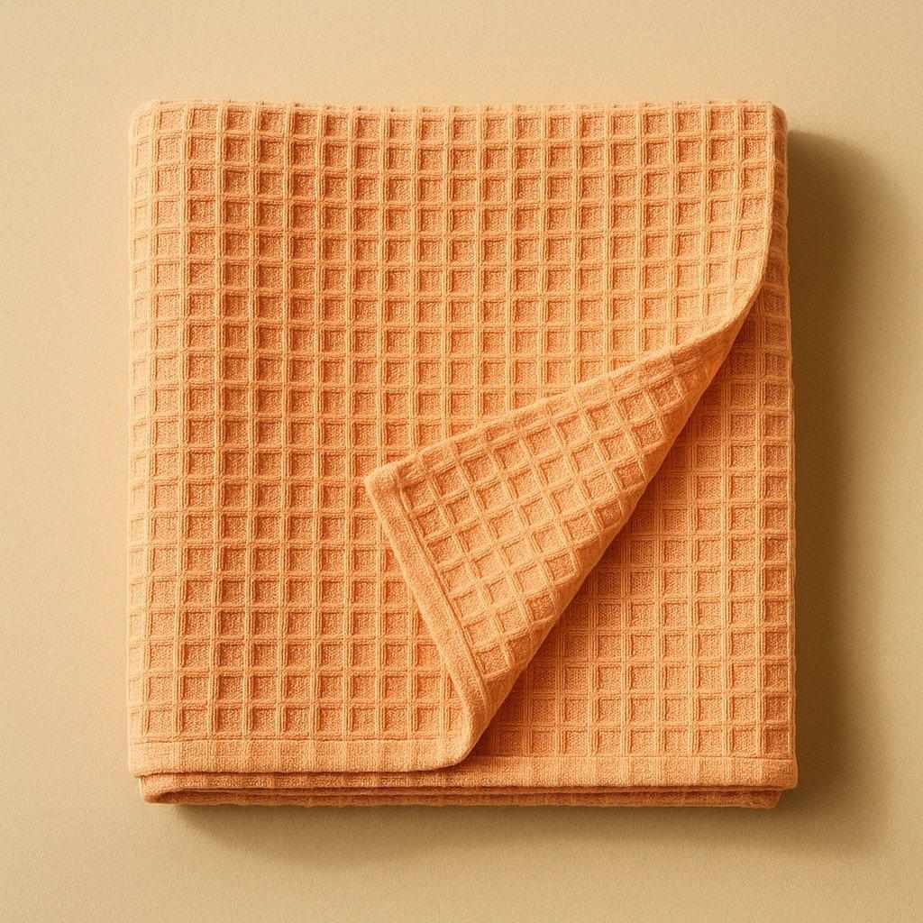 Waffle Hair Towel — unbranded Peach waffle texture accessory